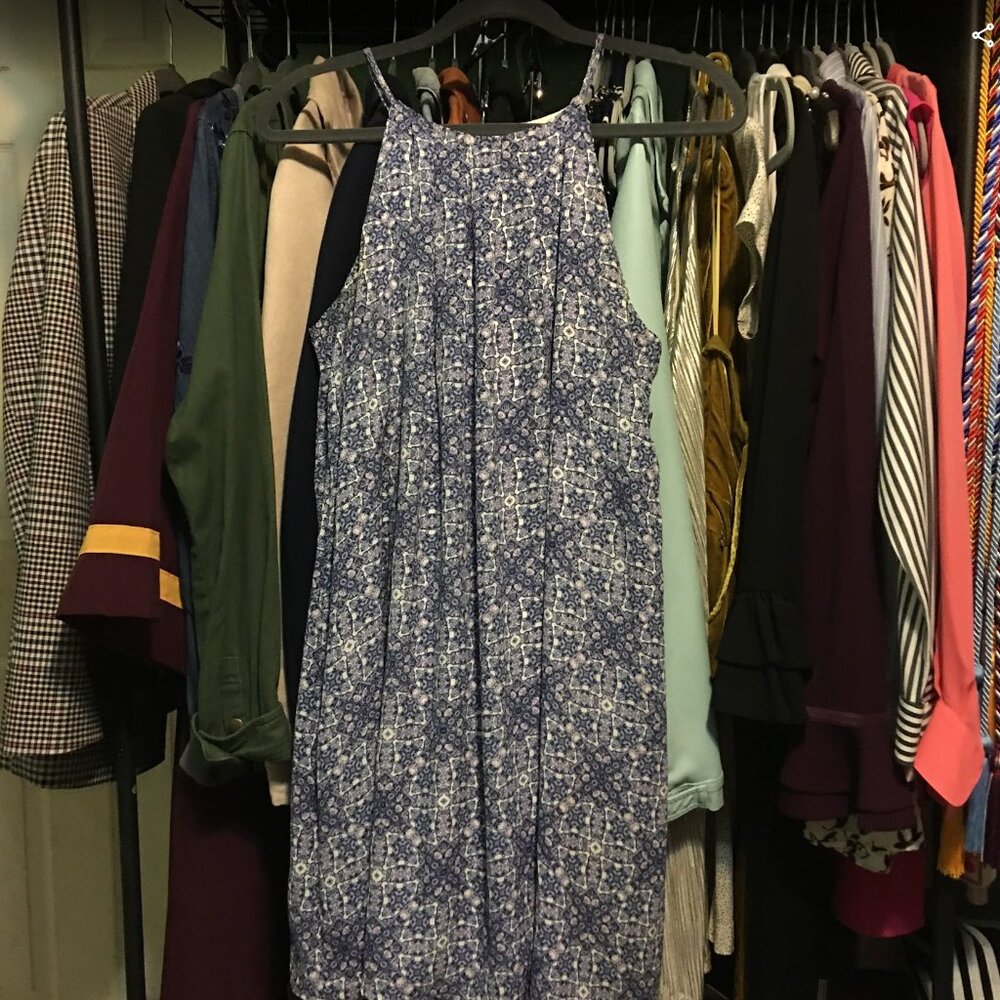 Medallion Kaleidoscope Purple Halter Dress